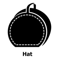 Fototapeta na wymiar Hat bag icon, simple black style