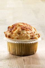 Muffin on a wooden table