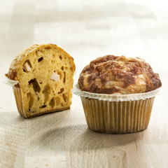 Muffin on a wooden table