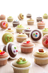 Cupcakes on a wooden table
