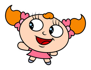 Cute Cartoon Little Girl