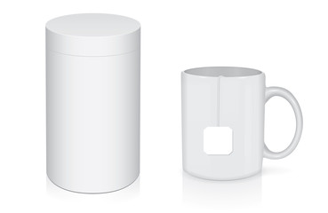 The box and bag of tea for your logo and design. Easy to change colors. Mock Up