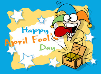 Funny Joker Laughing Face - Fool Day Greeting