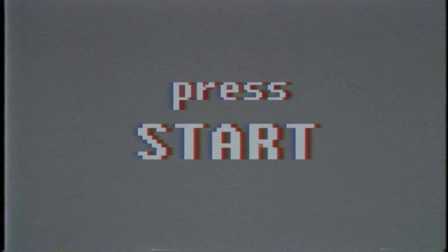 retro videogame press start text on old tv screen ... New quality universal vintage motion dynamic animated background colorful joyful cool video footage