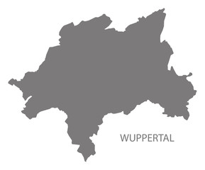 Obraz premium Wuppertal city map grey illustration silhouette shape
