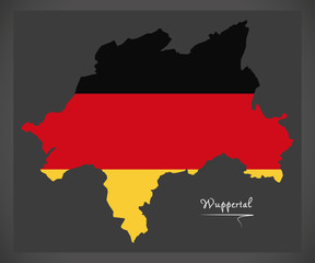 Fototapeta premium Wuppertal map with German national flag illustration