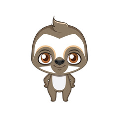 Fototapeta premium Cute stylized cartoon sloth illustration ( for fun educational purposes, illustrations etc. )