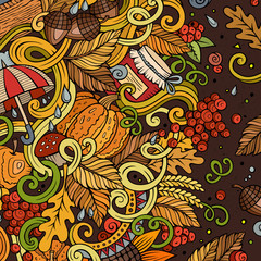 Cartoon cute doodles hand drawn autumn illustration
