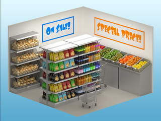 Supermarket isolated