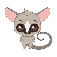 Cute stylized cartoon bush baby ( galago ) illustration ( for fun educational purposes, illustrations etc. )