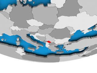 Kosovo on globe