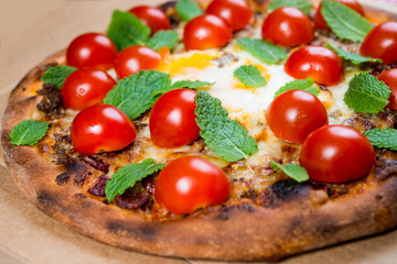 tasty pizza on a the table