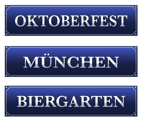 Oktoberfest Emailleschild
Oktoberfest Straßenschilder Set
Grüße vom Oktoberfest
Vektor Illustration isoliert auf weißem Hintergrund