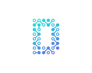 Circuit Digital Letter D Icon Logo Design Element