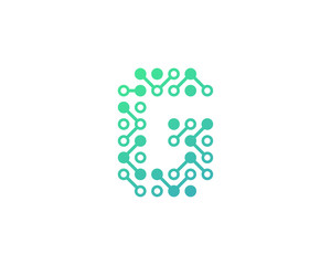 Circuit Digital Letter G Icon Logo Design Element