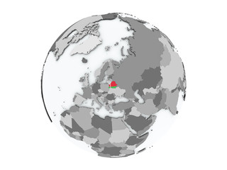 Belarus on globe isolated