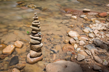 Chairn im Virgin River im Zion National Park