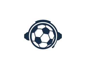 Soccer Podcast Icon Logo Design Element