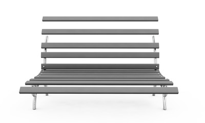 Park bench arc on a white background. Front view. 3d render image.