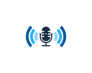 Wifi Podcast Icon Logo Design Element