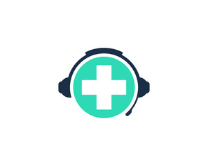 Obraz premium Podcast Medic Icon Logo Design Element