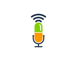 Medicine Podcast Icon Logo Design Element