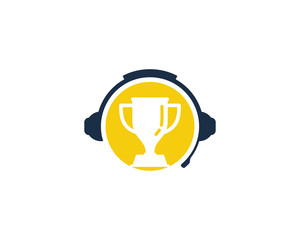 Trophy Podcast Icon Logo Design Element