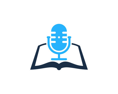 Book Podcast Icon Logo Design Element