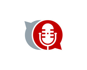 Chat Podcast Icon Logo Design Element