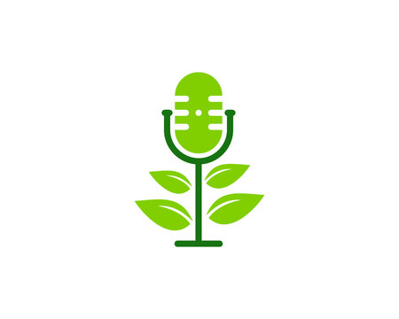 Green Podcast Icon Logo Design Element