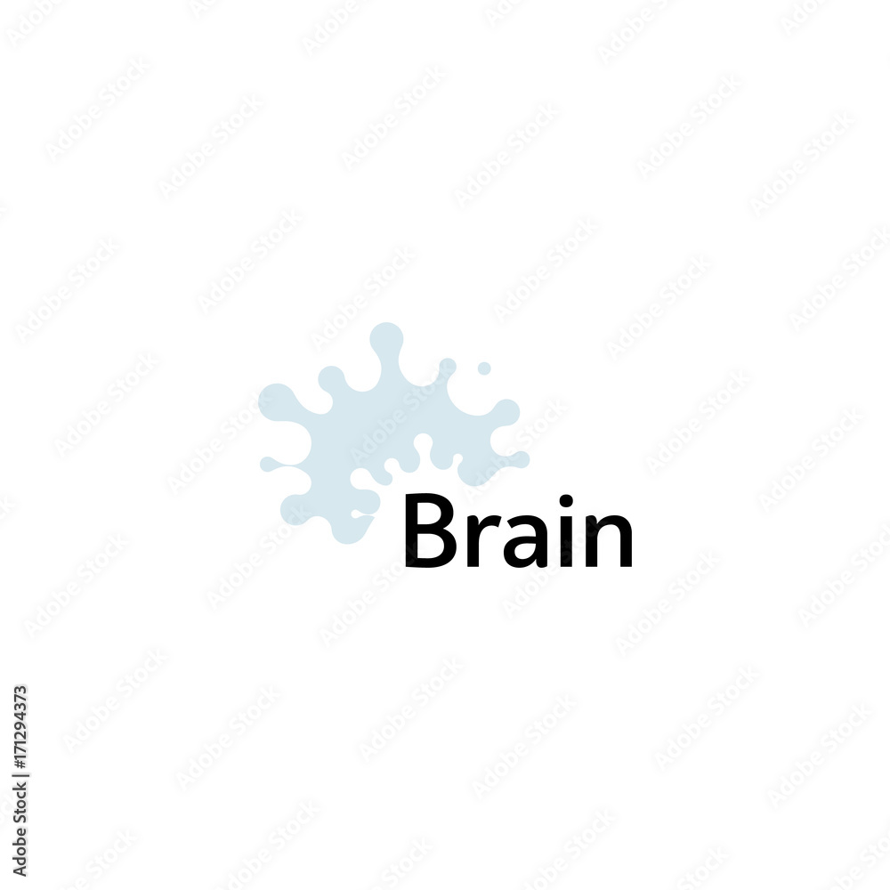 Poster brain logo silhouette design vector template. think idea concept. brain storm power thinking logotyp
