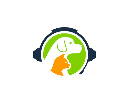 Animal Podcast Icon Logo Design Element