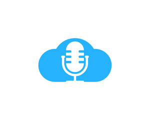 Podcast Cloud Icon Logo Design Element