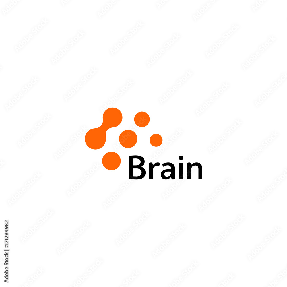 Poster brain logo silhouette design vector template. think idea concept. brain storm power thinking logotyp