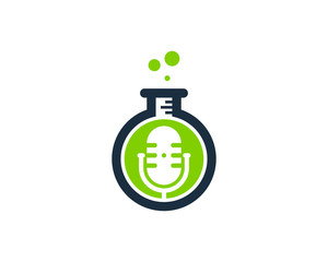 Research Podcast Icon Logo Design Element