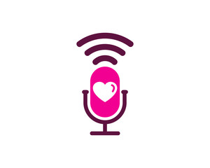 Fototapeta premium Love Podcast Icon Logo Design Element