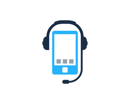 Podcast Mobile Icon Logo Design Element