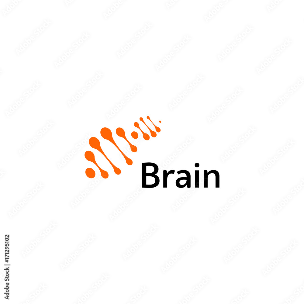 Poster brain logo silhouette design vector template. think idea concept. brain storm power thinking logotyp