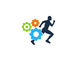 Run Work Icon Logo Design Element