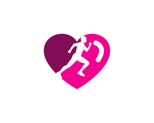 Love Run Icon Logo Design Element