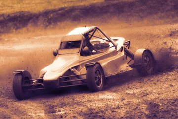 Fototapeta na wymiar rally car in autocross race