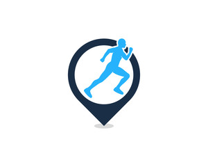 Pin Run Icon Logo Design Element