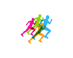 Fototapeta na wymiar Color Run Icon Logo Design Element