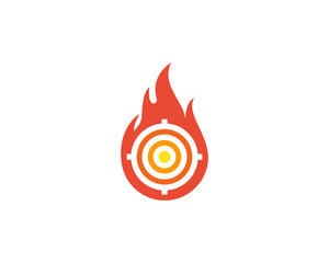 Fire Target Icon Logo Design Element