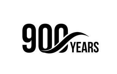 Vector isolated anniversary date logo template for business company birthday icon design element. Nine hundred abstract sign. Happy jubilee, 900 years. 900th year.