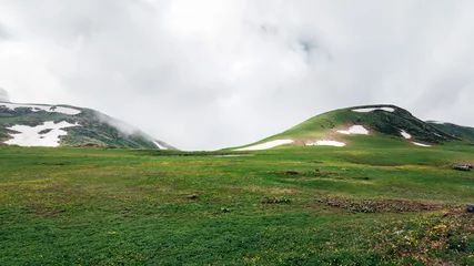 Foto op Canvas Among Caucasus Mountains. Russia, Sochi, Krasnaya Polyana, Rosa Khutor. Altitude 2300m © Northern life