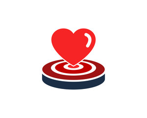 Love Target Icon Logo Design Element