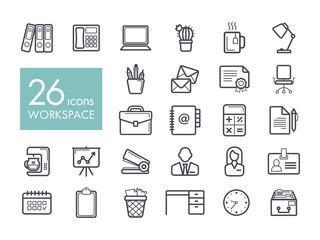 Workspace outline icon. Workspace sign