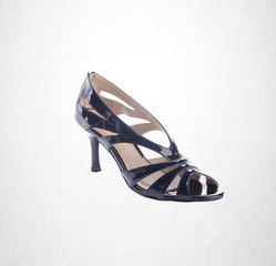 shoe or black color lady shoes on a background.