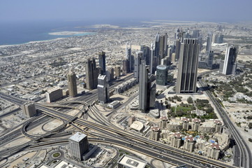 Fototapeta na wymiar Aerial View of Dubai, United Arab Emirates